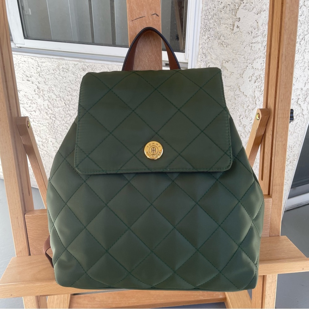 NEW Tommy Hilfiger Backpack Olive Green Light Weight Medium Brand new wi…